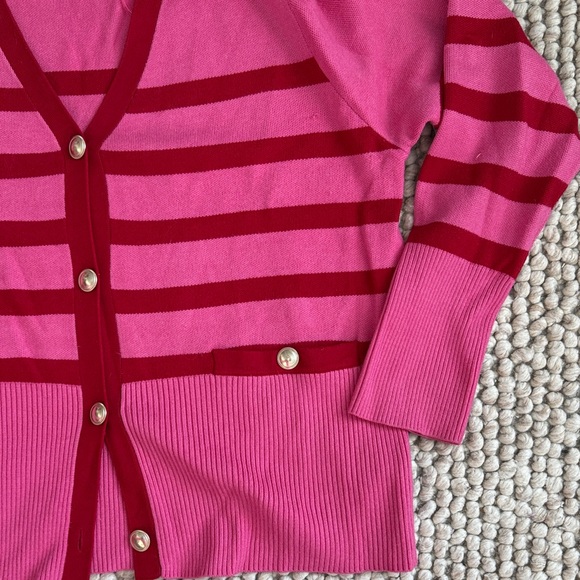 Rachel Zoe Vibrant Pink and Red Cardigan - Picture 4 of 6